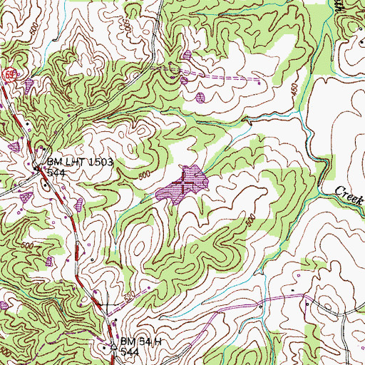 Topographic Map of Crossnoe Lake, TN