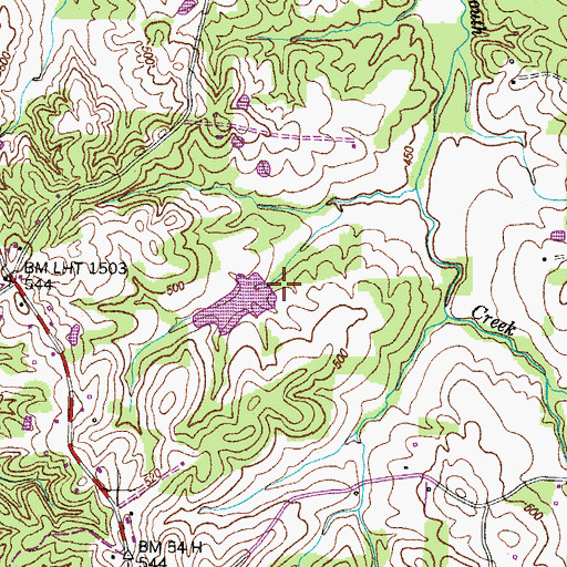 Topographic Map of Crossnoe Lake Dam, TN