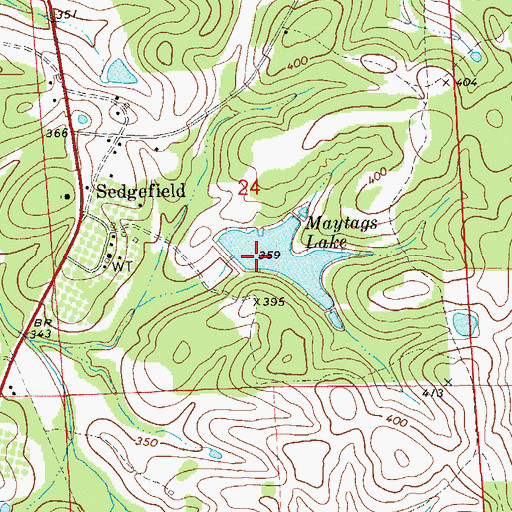 Topographic Map of Maytag Lake Number 1 Dam, AL