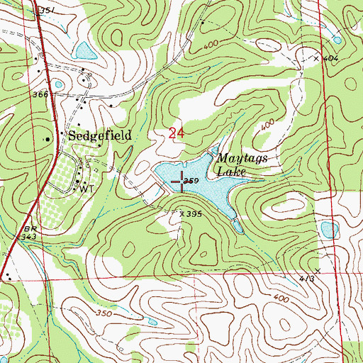 Topographic Map of Maytag Lake Number 1 Dam, AL