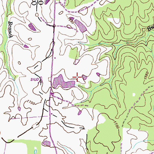 Topographic Map of Land of Lakes Catfish Farm Dam, TN