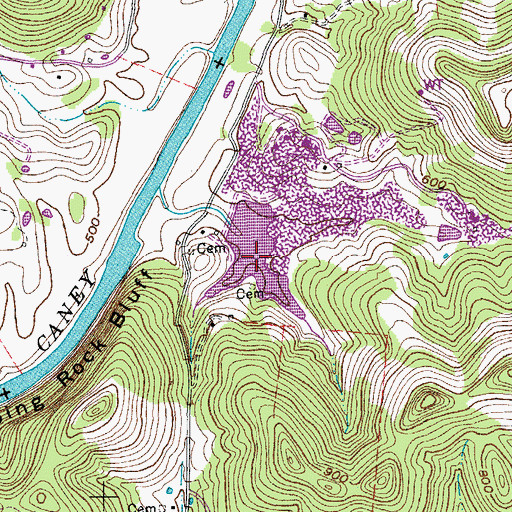 Topographic Map of Jersey Miniery Zinc Company Lake, TN