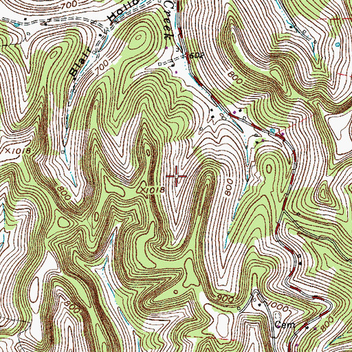 Topographic Map of Laurel Lake, TN