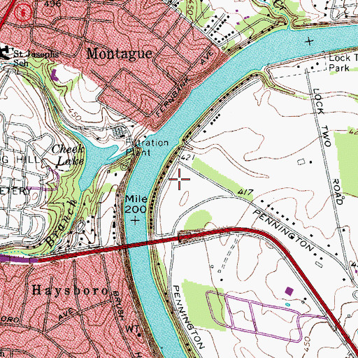 Topographic Map of Cheek Lake, TN