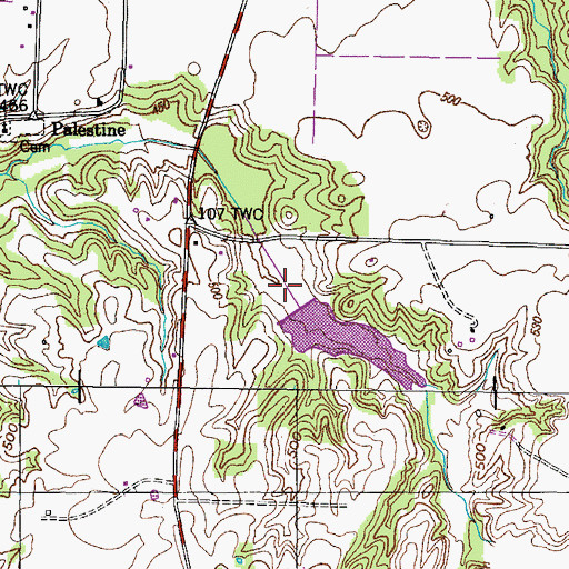 Topographic Map of Middle Fork Obion River Dam Number Six, TN