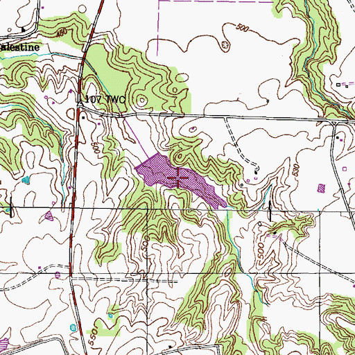 Topographic Map of Middle Fork Obion River Lake Number Six, TN