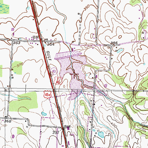 Topographic Map of Mud Creek Watershed Lake Number Seventeen, TN