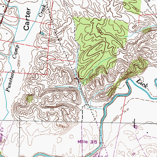 Topographic Map of Malone Lake Dam, TN