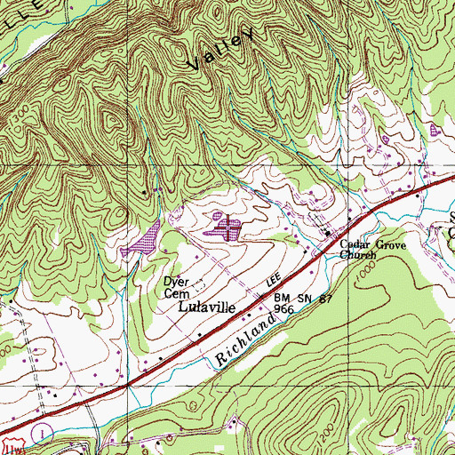 Topographic Map of Morgan Lake, TN