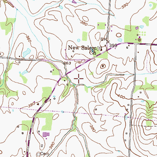 Topographic Map of Mud Creek Watershed Dam Fifteen, TN