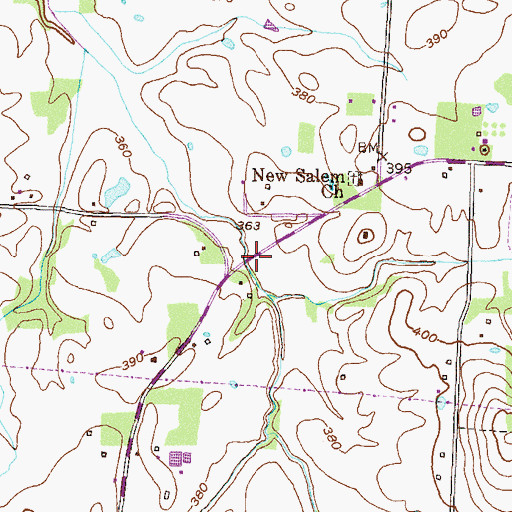 Topographic Map of Mud Creek Watershed Lake Fifteen, TN