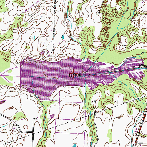 Topographic Map of Middle Fork Obion Lake Five, TN