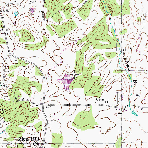 Topographic Map of Mason Lake Dam, TN