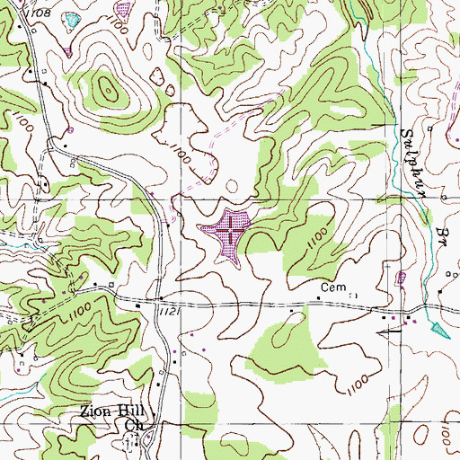 Topographic Map of Mason Lake, TN
