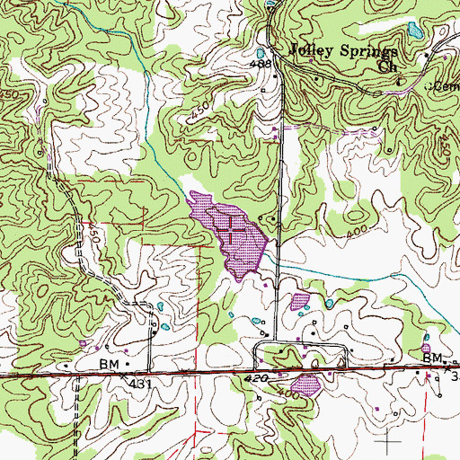 Topographic Map of Thompson Creek Number Two Lake, TN