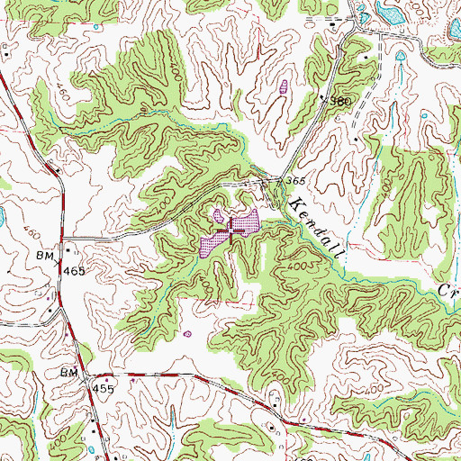 Topographic Map of Luker Lake, TN