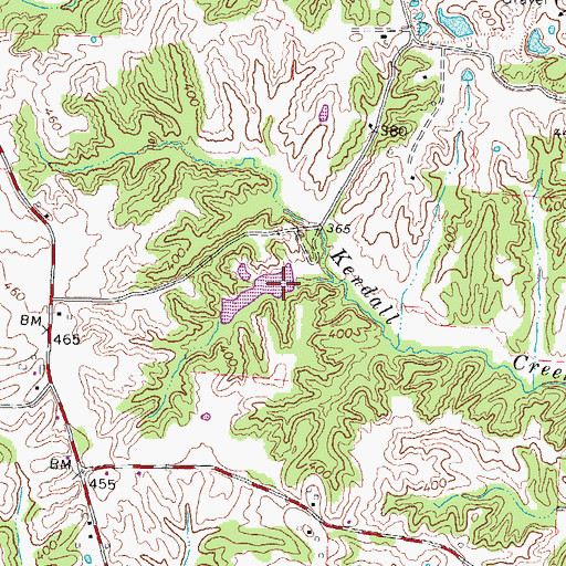 Topographic Map of Luker Dam, TN