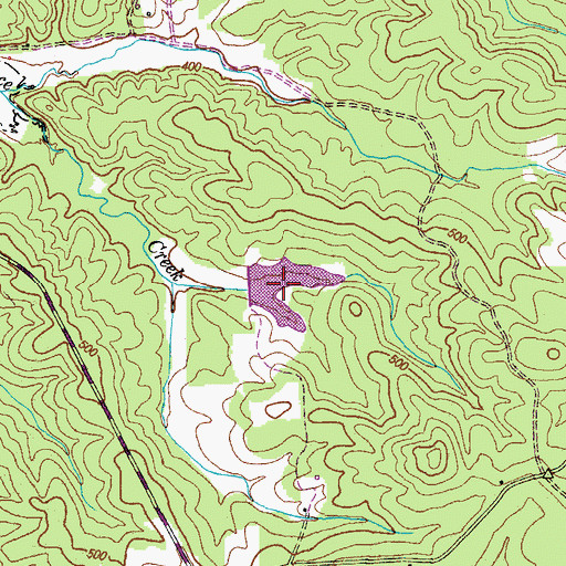 Topographic Map of Dyer Lake, TN