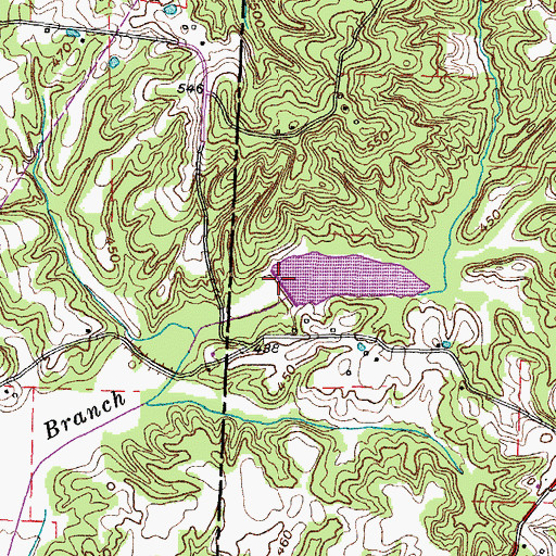 Topographic Map of Thompson Creek Number Five Dam, TN