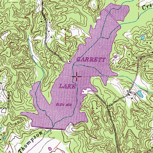 Topographic Map of Garrett Lake, TN