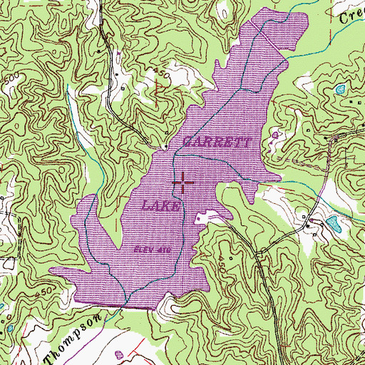 Topographic Map of Garrett Lake, TN