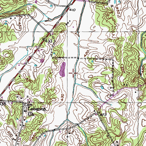 Topographic Map of Cypress Creek Number Eight Dam, TN