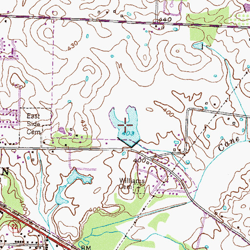 Topographic Map of W F Baker Lake, TN