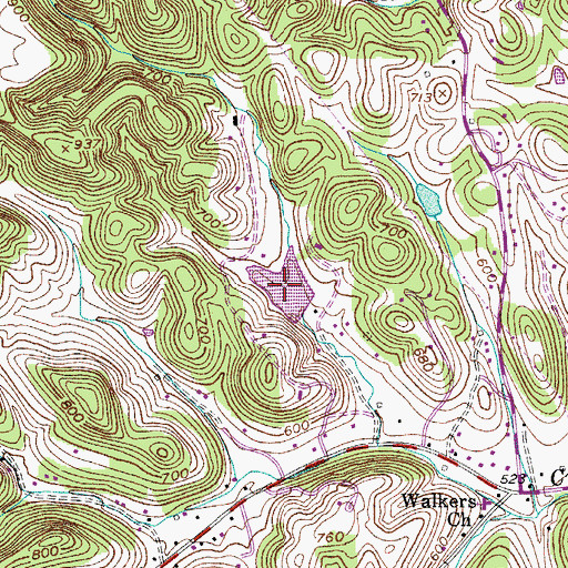 Topographic Map of Lakewood Lake, TN