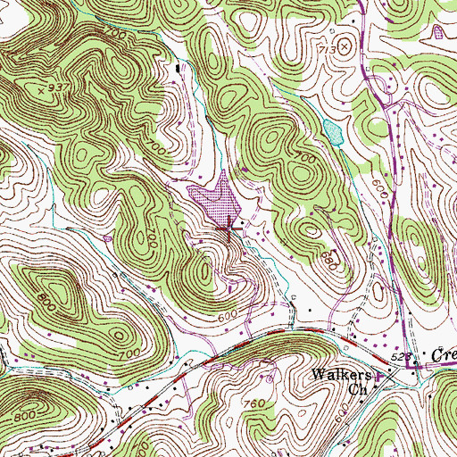 Topographic Map of Lakewood Dam, TN