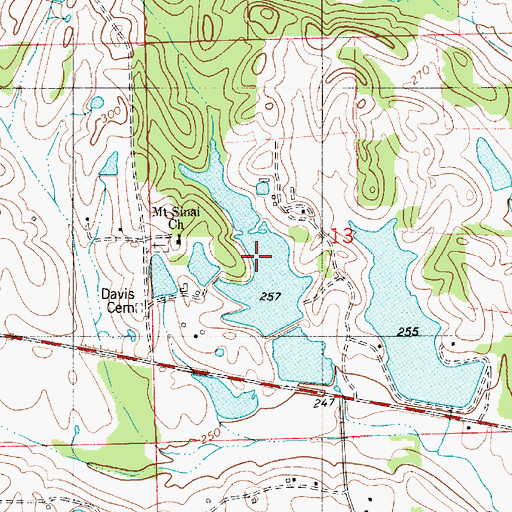 Topographic Map of Harrells Lake One, AL