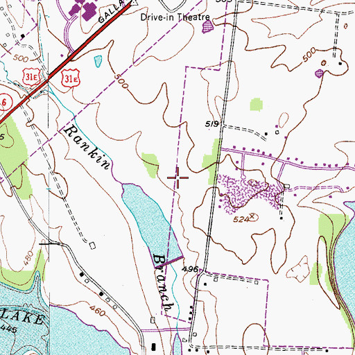 Topographic Map of L A Green Lake, TN