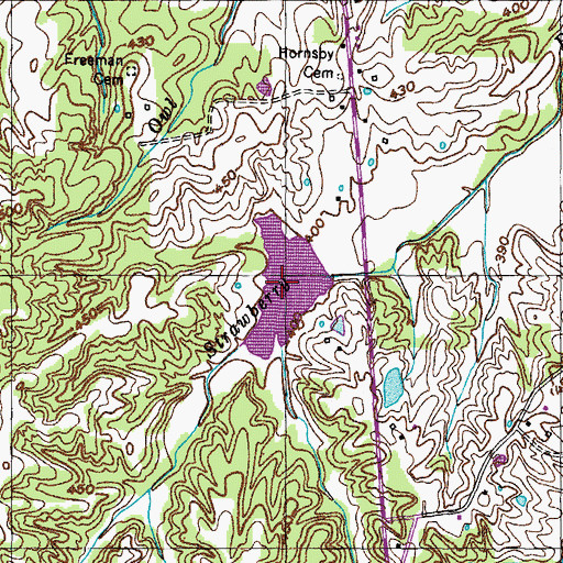 Topographic Map of Cypress Creek Lake Number Eleven, TN