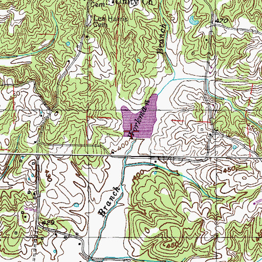 Topographic Map of Cypress Creek Number Three Dam, TN