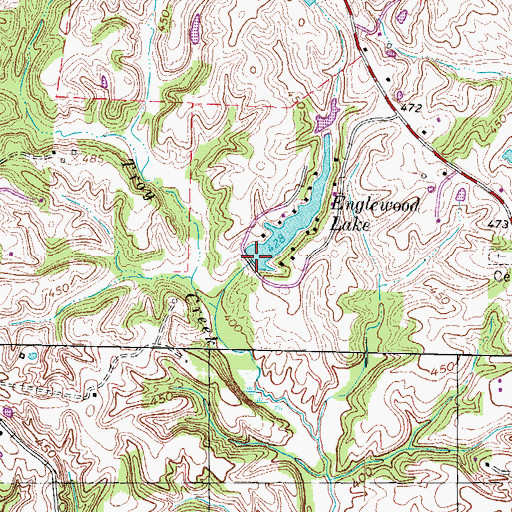 Topographic Map of Englewood Lake Dam, TN