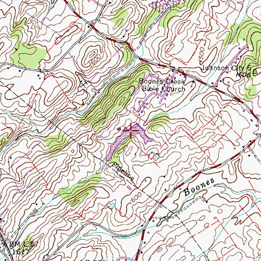 Topographic Map of Sampson-Wood Lake, TN