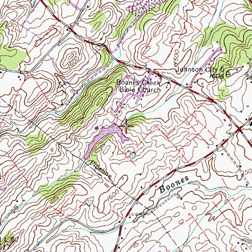 Topographic Map of Sampson-Wood Lake Dam, TN