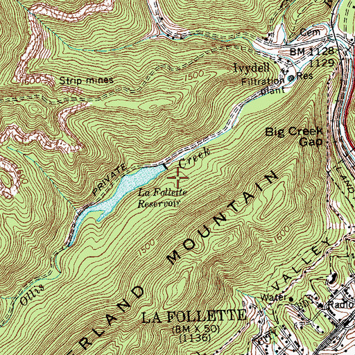 Topographic Map of Eblen-Powell Number One Dam, TN