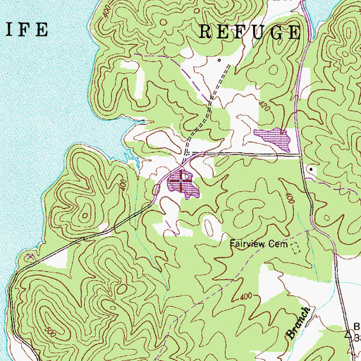 Topographic Map of Farmer Pond, TN