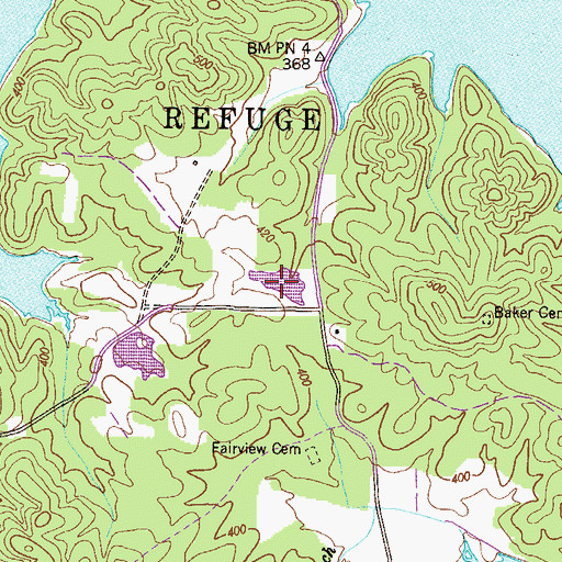 Topographic Map of Robertson Lake, TN
