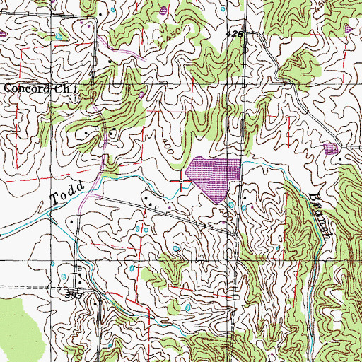 Topographic Map of Cypress Creek Watershed Lake One, TN