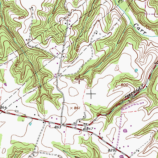 Topographic Map of Paradise Lake, TN