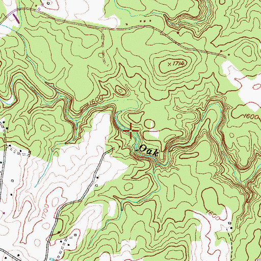 Topographic Map of Old Jamestown Reservoir, TN