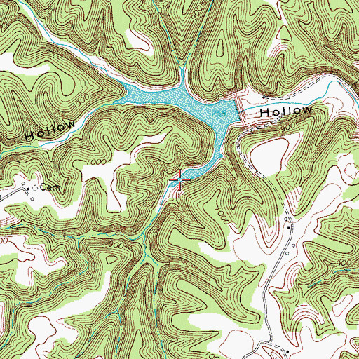 Topographic Map of Lake Number Seventeen, TN