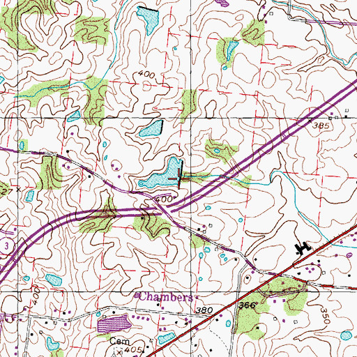 Topographic Map of White Dam, TN