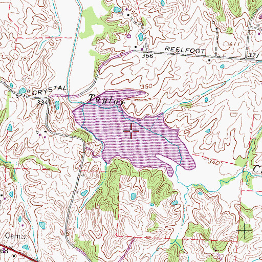 Topographic Map of Reelfoot Indian Creek Watershed Number Seven Reservoir, TN
