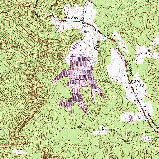 Topographic Map of Wispering Winds Lake, TN