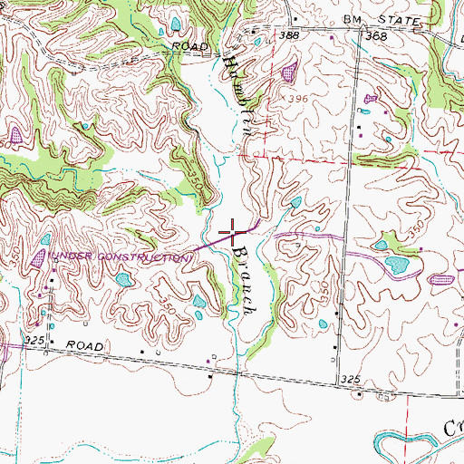 Topographic Map of Reelfoot Indian Creek Dam Number Fifteen, TN