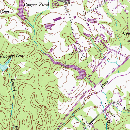 Topographic Map of Carter Lake, TN