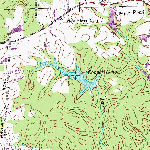 Topographic Map of Newport Lake, TN