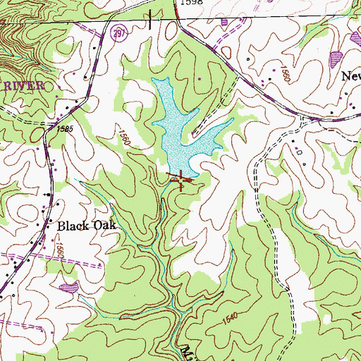 Topographic Map of Lays Dam, TN
